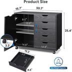 5-Drawer Wood Dresser Chest - 15.8D x 30.8W x 25.5H