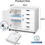 5-Drawer Wood Dresser Chest - 15.8D x 30.8W x 25.5H