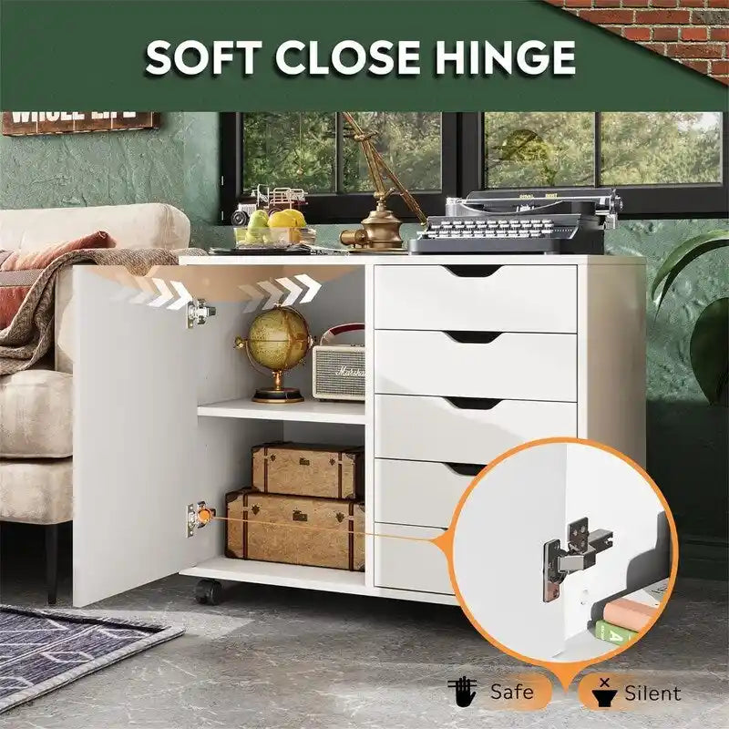 5-Drawer Wood Dresser Chest - 15.8D x 30.8W x 25.5H