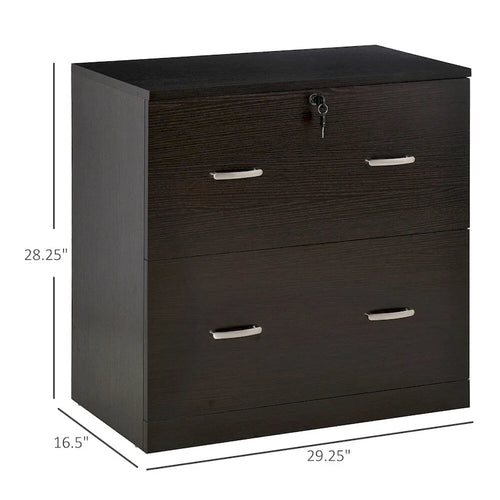 2-Drawer File Cabinet w/Lock and Keys,Vertical Storage Filing Cabinet
