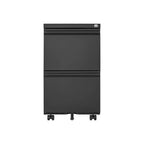 2 Drawer File Cabinet w/Lock,Metal Under Desk Rolling Filing Cabinet