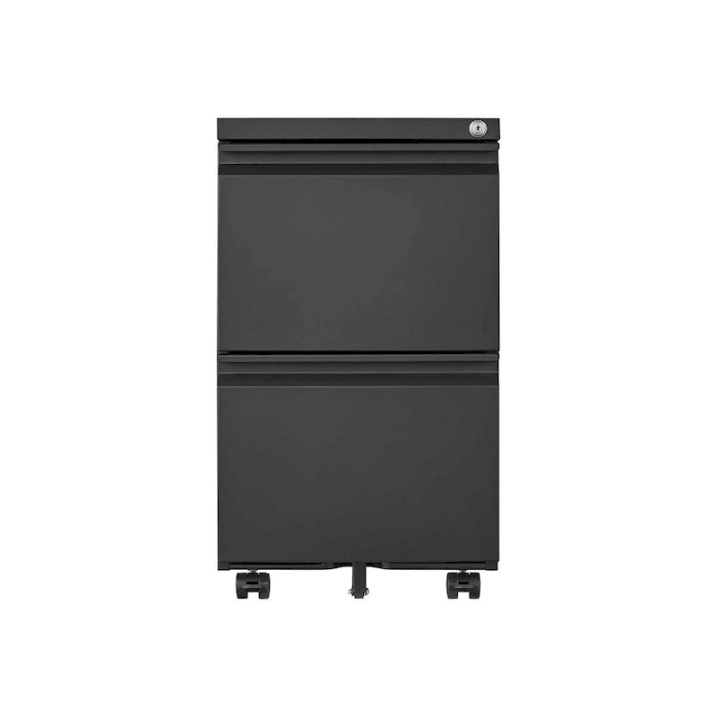 2 Drawer File Cabinet w/Lock,Metal Under Desk Rolling Filing Cabinet