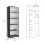 74 Wide 5-Shelf and Cabinet Option C Bookcase Set of 3