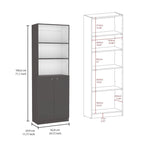 74 Wide 5-Shelf and Cabinet Option C Bookcase Set of 3