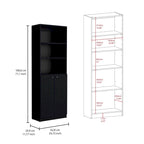 74 Wide 5-Shelf and Cabinet Option C Bookcase Set of 3