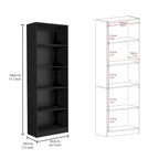 74 Wide 5-Shelf and Cabinet Option C Bookcase Set of 3
