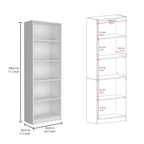 74 Wide 5-Shelf and Cabinet Option C Bookcase Set of 3
