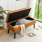 Storage Bench with End of Bed Bench Foot of Bed Bench Entryway Bench Storage Ottoman Bench 43.3 W x 17.7 Leather Bench