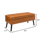 Storage Bench with End of Bed Bench Foot of Bed Bench Entryway Bench Storage Ottoman Bench 43.3 W x 17.7 Leather Bench