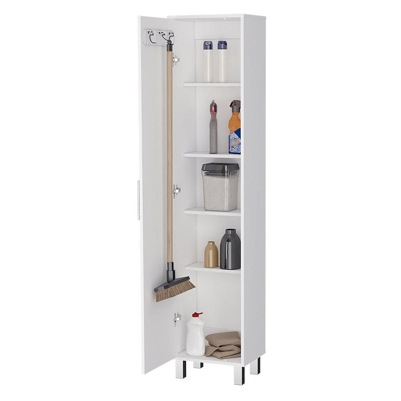 Storage Cabinet Buccan, Five Shelves, White Finish,High quality and durable