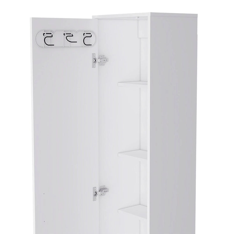 Storage Cabinet Buccan, Five Shelves, White Finish,High quality and durable