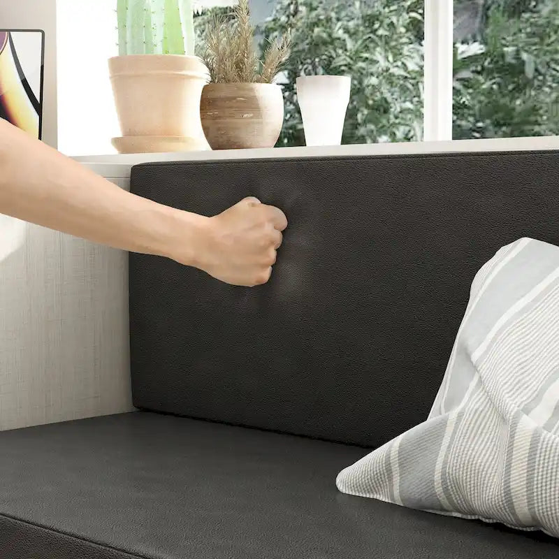 White Shoe Bench with Black Cushion and Adjustable Storage Drawers