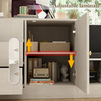 White Shoe Bench with Black Cushion and Adjustable Storage Drawers