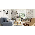 White Shoe Bench with Black Cushion and Adjustable Storage Drawers