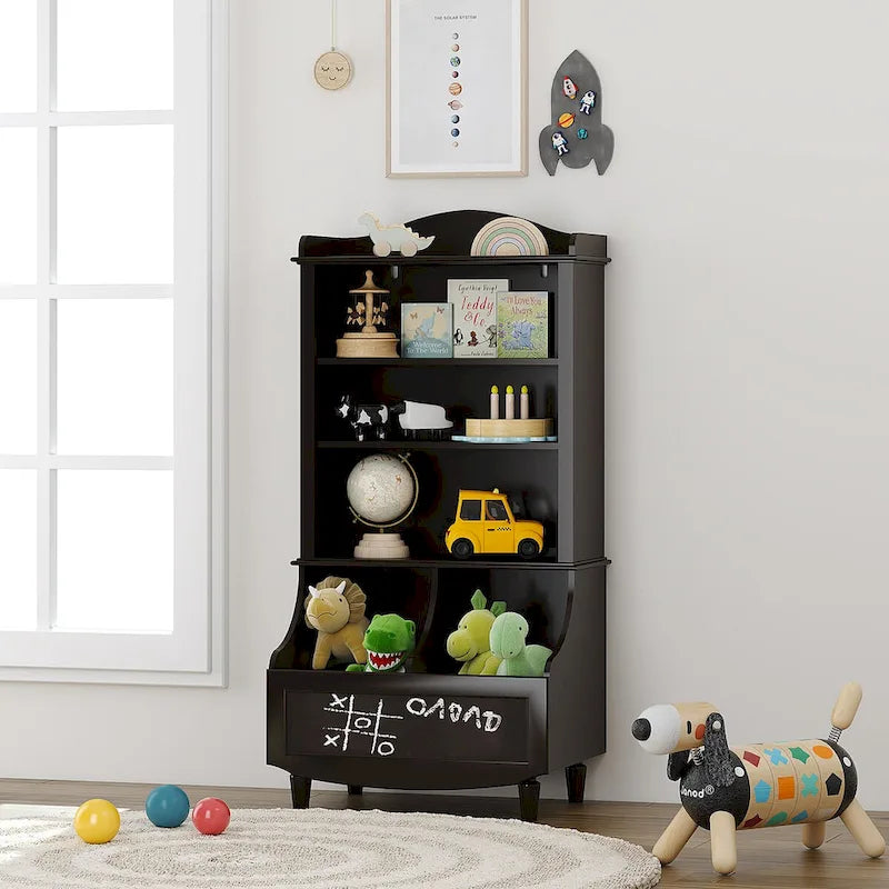 Kids Bookshelf and Toy Storage Open Bookshelf and Toy Organizer Cabinet