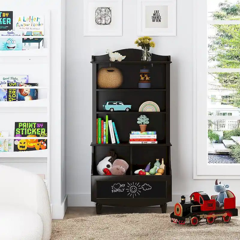 Kids Bookshelf and Toy Storage Open Bookshelf and Toy Organizer Cabinet