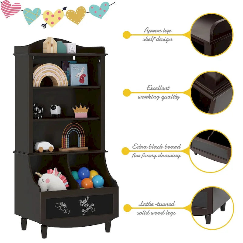 Kids Bookshelf and Toy Storage Open Bookshelf and Toy Organizer Cabinet