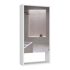 Black / White / Gray Mirrored Medicine Cabinet with 1 Shelf, Single