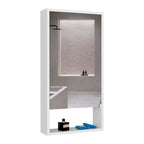 Black / White / Gray Mirrored Medicine Cabinet with 1 Shelf, Single