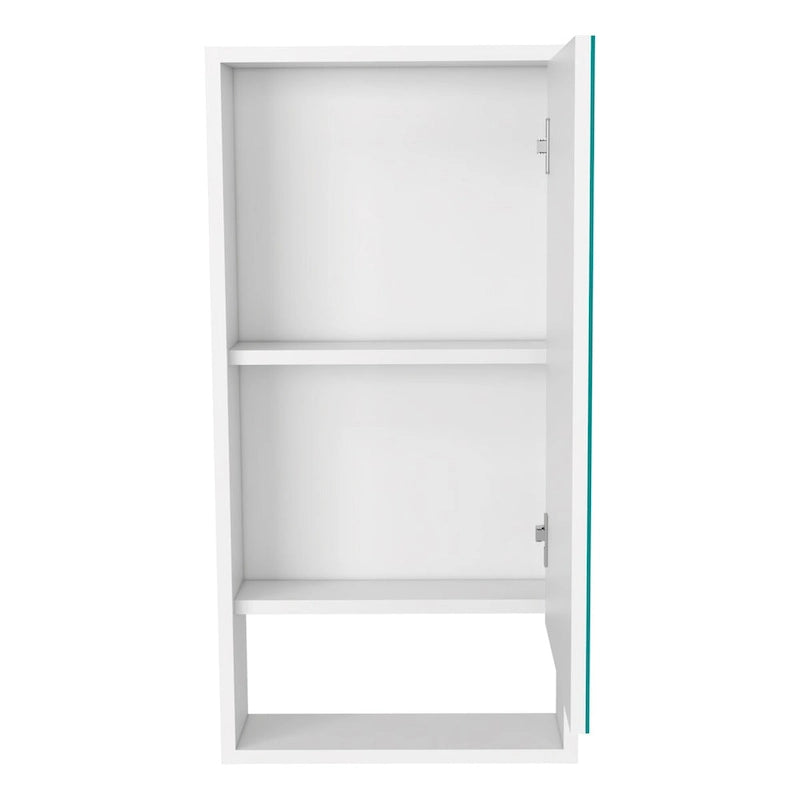 Black / White / Gray Mirrored Medicine Cabinet with 1 Shelf, Single