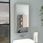 Black / White / Gray Mirrored Medicine Cabinet with 1 Shelf, Single