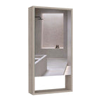Black / White / Gray Mirrored Medicine Cabinet with 1 Shelf, Single