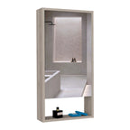Black / White / Gray Mirrored Medicine Cabinet with 1 Shelf, Single