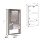 Black / White / Gray Mirrored Medicine Cabinet with 1 Shelf, Single