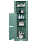 Tall Freestanding Bathroom Corner Cabinet with Doors and Adjustable Shelves