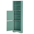 Tall Freestanding Bathroom Corner Cabinet with Doors and Adjustable Shelves