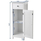 Bathroom Floor Cabinet Storage Organizer Set - 11.8D x 12.6W x 34.3H
