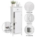 Bathroom Floor Cabinet Storage Organizer Set - 11.8D x 12.6W x 34.3H
