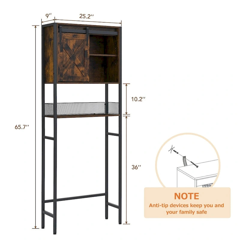 Over The Toilet Storage Cabinet with Sliding Door