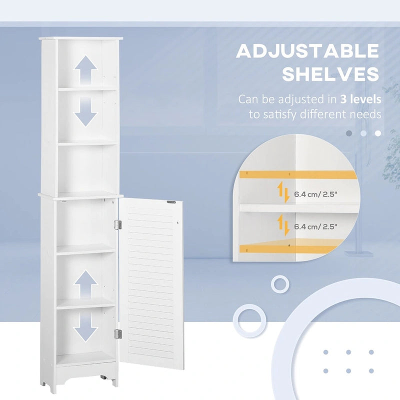 Tower with 3-Tier Open Adjustable Shelf
